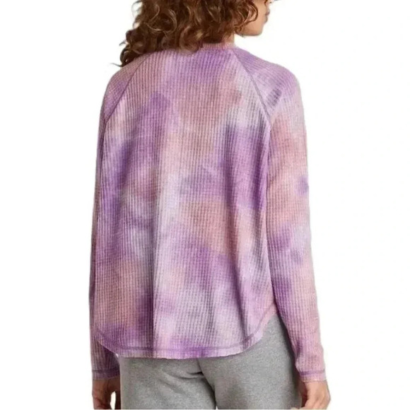 Wild Fable Womens Purple Space Tie Dye Long Sleeve Waffle Knit Size Small - Picture 2 of 12